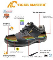Zapatos de Seguridad Industriales de Cuero para Hombre Tiger Master, de Caña Baja, con Puntera de Acero CE, Resistentes a Pinchazos, Antiestáticos, Resistentes al Aceite y Antideslizantes