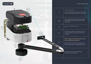 มอเตอร์เปิดประตูสวิงไฟฟ้าสำหรับงานหนักเชิงพาณิชย์ พร้อมสวิตช์เซ็นเซอร์ไร้สายแบบไม่ต้องสัมผัส - Product Image 3