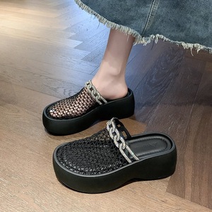 Sandalias de plataforma alta para <span class=keywords><strong>mujer</strong></span> de la marca ZA, malla ligera, punta cuadrada, aumento de altura sin cordones para caminar al aire libre en verano - Product Image 1