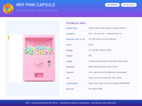 Distributeur automatique de capsules géantes à vendre, grand modèle rose Gacha 120x80x200 cm, usage commercial