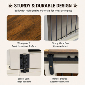 Indoor Farmhouse <strong>Wooden</strong> <strong>Dog</strong> Kennel, Sliding Barn Door Modern Storage <strong>Dog</strong> <strong>Crate</strong> <strong>Furniture</strong> - Product Image 4