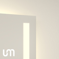 Cermin Kamar Mandi Dinding Persegi Panjang Kontemporer dengan Lampu LED Terang Sensor Sentuh Garansi 3 Tahun Solusi Desain Grafis