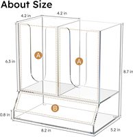 Boîte de rangement pour comptoir à café en acrylique avec porte-gobelets et porte-couvercles intégrés, pratique pour le bureau, la salle de séjour et la cuisine à domicile