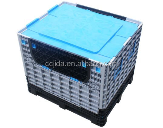 De plástico de logística plegable Bin de paletas de plástico cajas de