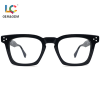 Montures de lunettes optiques en acétate faites à la main de qualité supérieure, montures carrées à bordure complète, lunettes de prescription, OEM, vente en gros personnalisée
