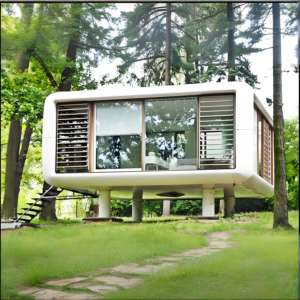 Materiale d'acciaio del <span class=keywords><strong>Bungalow</strong></span> di legno di progettazione tropicale prefabbricato moderno di 80-Sqm con la cupola di grafene per la camera da letto vivente della cucina della scuola - Product Image 4