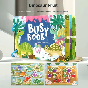Livre d'autocollants en <span class=keywords><strong>carton</strong></span> silencieux sur le thème de l'éveil précoce, livre éducatif pour enfants, artisanat - Product Image 6