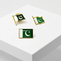 Broche drapeau du Pakistan, épinglette en émail ondulante, fermoir papillon, souvenir de pays, broche en métal plaqué or, forme personnalisée, nationale