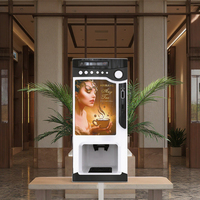 Distributeur automatique de café, distributeur de boissons prémélangées en acier instantané avec paiement par carte de crédit et pièces de monnaie, facile à utiliser