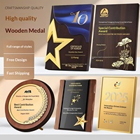 Médailles personnalisées gravées en bois et métal avec dorure/argenture, certificats imprimés UV, reconnaissance d'excellence d'équipe, anniversaire, remerciement