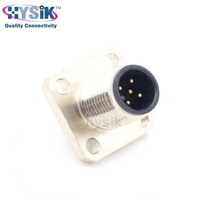 Conector M12 de 5 Polos Macho para Montaje en Panel Trasero, IP67, Codificación A, para Equipos de Diagnóstico por Imágenes Médicas