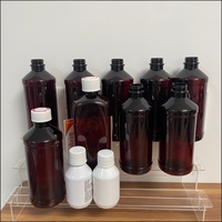 Livraison gratuite! Ensemble de flacons en plastique ambré Wockhardt Tris de 473 ml (16 oz) avec bouchon en PP et impression sérigraphique