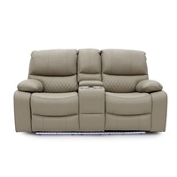 Geeksofa Möbel Modernes Leder-Elektro-Relaxsofa-Set 3-2-1 mit Konsole und Klapptisch für Wohnzimmer