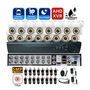 Kit XVR analogique AHD 16 canaux TSEye, système de surveillance par caméra CCTV 5MP, étanche IP66, détection de mouvement, détection humaine, alarme - Product Image 1