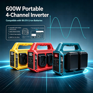ซินซุน รุ่นใหม่ 600W คลื่นไซน์บริสุทธิ์ AC มัลติฟังก์ชั่น 110/220V ใช้ร่วมกับแบตเตอรี่ Makita/DeWalt/Milwaukee ฯลฯ - Product Image 6