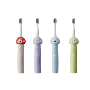 Nouvelle brosse à dents électrique sonique intelligente LED pour enfants, design champignon coloré, 3 autocollants émotionnels DIY, batterie rechargeable Type-C - Product Image 1