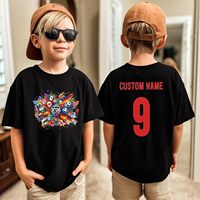 Personalisierte Fußballtrikots für Kinder mit Namen und Nummer für Jungen und Mädchen Atmungsaktive 100% Baumwolle Kurzarm-Fußball-Fanbekleidung