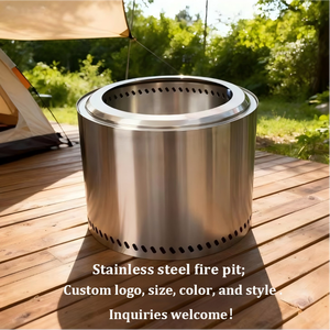 स्टैंड फायरवुड स्टोव पोर्टेबल स्टेनलेस स्टील फायर पिट के साथ थोक टेबलटॉप एकल धूम्रपान रहित आग गड्ढा - Product Image 4