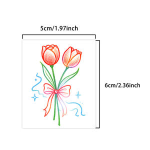 สติกเกอร์รอย<span class=keywords><strong>สัก</strong></span>ชั่วคราวที่มีสีสันลายดอกไม้ที่<span class=keywords><strong>สวย</strong></span>งามรอยสักกันน้ำเหมาะสำหรับใบหน้าแขนและขา - Product Image 5