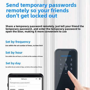 Serrure de porte d'entrée intelligente Wi-Fi personnalisée de haute qualité, application Tuya, code biométrique, mot de passe, serrure à empreintes digitales - Product Image 4