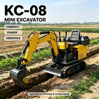 Mini-excavatrice agricole sur chenilles KC-08, micro-pelleuse à faible pression au sol pour le creusement de fossés et l'aménagement paysager