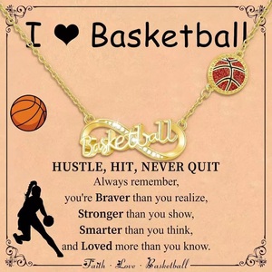 Collana <span class=keywords><strong>con</strong></span> ciondolo a cuore sportivo in rame da donna, all'ingrosso, nuova collezione Infinite, per baseball, football, basket, softball - Product Image 4