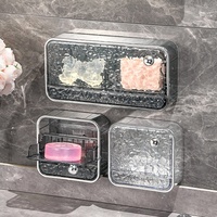 Support mural pour savon sans perçage, boîte à savon drainante, conteneur de rangement étanche pour salle de bain, douche, évier de cuisine