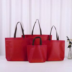 Custom Logo Fashionable Non Woven Tote Bag PP Laminated Fabric Carry & Shopping Bag for Clothing Packaging Supermarket <b>Gift</b> Use - Product Image 1