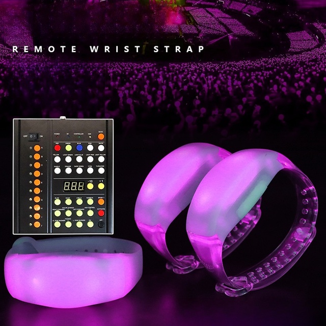 Remote Control LED Luminous Bracelet Adjustable 15 Color Support Glow Wristband for Concert Party