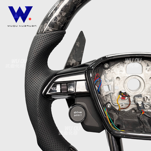 Volant en fibre de carbone forgée avec bouton de démarrage pour <span class=keywords><strong>Audi</strong></span> Q8, SQ8, A1, A2, A3, A4 B9, A5 B8, A6, A7, A8 C7, S3, S4, RS3, RS5, RS7, RS6, C8 - Product Image 4