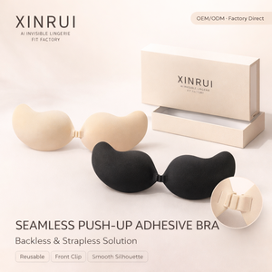 XINRUI Soutien-gorge adhésif invisible sans bretelles avec coussinets push-up et <span class=keywords><strong>cache</strong></span>-tétons pour robe dos nu - Product Image 1