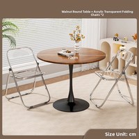 Ensemble de tables basses YueChun modernes en MDF et acier au carbone avec plateau en acrylique, faciles à nettoyer, durables, pour appartements, salons, meubles de maison