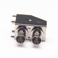 Connecteur RF à angle droit 75 ohms, assemblage coaxial BNC 2 broches