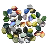 Perles en verre émaillé de cristal 17*24mm, motif feuille de thé dégradée, pour accessoires de cheveux, pendentifs de boucles d'oreilles DIY, composants de bijoux et artisanat