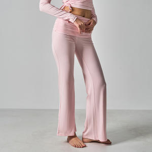 <span class=keywords><strong>Pantalon</strong></span> <span class=keywords><strong>évasé</strong></span> pliable doux et personnalisé Under Lulu pour <span class=keywords><strong>femme</strong></span>, en modal et élasthanne, coupe vintage slim taille haute, jambe large - Product Image 6
