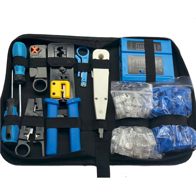 RJ45 Crimping Tool Set Network Repair Kit for RJ11/RJ12/CAT5/CAT6/Cat5e Computer Maintenacnce LAN Cable Network Repair Set