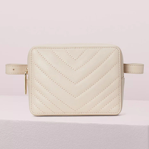 Benutzer definierte schwarze PU Leder geste ppte Geld gürtel Geldbörse Gürtel tasche Damen Damen Taillen tasche - Product Image 5