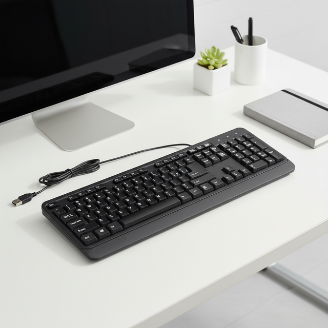 New Full Size Customized Logo Side Corner Ergonomic Basic Wired USB 2.0 Plug&Play Membrane Operation Plastic Wrist Support