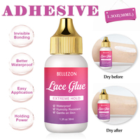Colle pour perruque en dentelle Bellezon, imperméable, vente en gros, séchage rapide, adhésif pour dentelle à tenue invisible