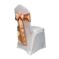Rubans de chaise de mariage en satin doré en gros