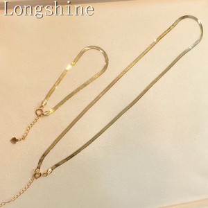 สร้อยคอทองคำแท้ 18k ดีไซน์สวยงามทันสมัย สไตล์โซ่ลายก้างปลา/โซ่งูแบน สำหรับผู้หญิง ขายส่ง - Product Image 2