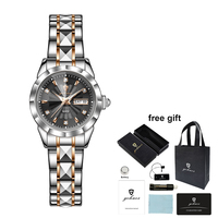 Gohuos 7808 Jam Tangan Wanita Mewah Trendi Baru Tahan Air Jam Tangan Quartz Asli untuk Wanita Perempuan Remaja Reloj Kotak Tas Hadiah