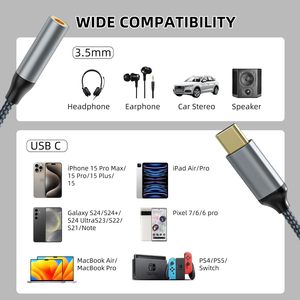 Nueva condición, cable Dongle de Audio de 3,5mm, convertidor <span class=keywords><strong>auxiliar</strong></span>, <span class=keywords><strong>adaptador</strong></span> de conector de auriculares para <span class=keywords><strong>iPhone</strong></span> 16 Pro Max 16 Pro Max - Product Image 6