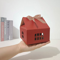 Boîte cadeau en forme de maison avec nœud, pour bonbons et biscuits, boîte en carton blanc, boîte cadeau souvenir d'anniversaire en stock