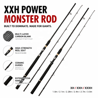 Canne à pêche en fibre de carbone robuste 2 pièces pour spinning et casting, 1,8m 3,0m, poignée EVA, pour la pêche au snakehead, à la carpe, en lac et en ruisseau - Vente en gros