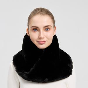 Écharpe en fausse <span class=keywords><strong>fourrure</strong></span> unie pour femmes, cache-cou d'hiver, <span class=keywords><strong>snood</strong></span> tendance - Product Image 1