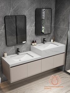 Simple alto bajo lavabo <span class=keywords><strong>Rock</strong></span> Board baño gabinete combinación madera maciza doble persona almacenamiento padre-hijo baño <span class=keywords><strong>Suite</strong></span> - Product Image 4