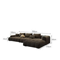 Canapé modulaire rectangulaire minimaliste italien avec housse amovible en tissu, extensible et gonflable, pour salon, salle à manger, hôtel