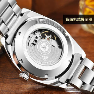 Montre mécanique automatique pour homme TEVISE 795A, logo personnalisé, bracelet en cuir et acier, montre-bracelet de style professionnel, design de marque personnalisé, vente en gros en usine - Product Image 4