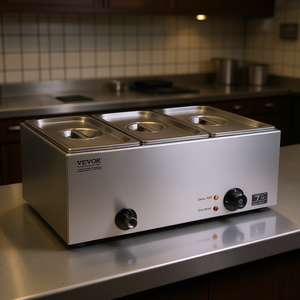 Bagnomaria Elettrico da Banco 17.4Qt con 3 Vasche, Scaldavivande Professionale per Cucina Commerciale - Product Image 2